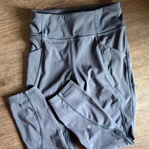 Gray High-Waisted Leggings